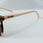 Prada Cat Eye Square Metal Corners Women's Sunglasses Pink Tortoiseshell SPR 01O polarised
