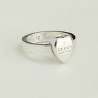 Authentic Gucci Heart Women's Ring 925 Sterling Silver Size 12, UK L, EU 52