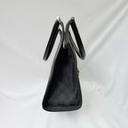 Authentic Vintage Gucci Jackie Bardot Black Monogram Supreme Gg Canvas Leather Medium Handbag