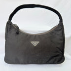 Prada Vintage Tessuto Black Nylon Re-edition 2000 Mini Hobo Zip Handbag