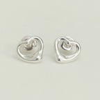 Authentic Tiffany & Co. Mini Open Heart Elsa Peretti Stud Earrings Sterling Silver 925