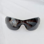 Vintage Prada Wrap Shield Red, Silver & Black Unisex Sunglasses SPR 54G With Case