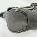 Vintage Gucci Horsebit Black Monogram Canvas Medium Shoulder Handbag Tom Ford Era 2004