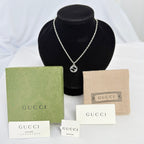 Gucci Interlocking GG Pendant Sterling Silver 925 Necklace 19 Inches With Packaging