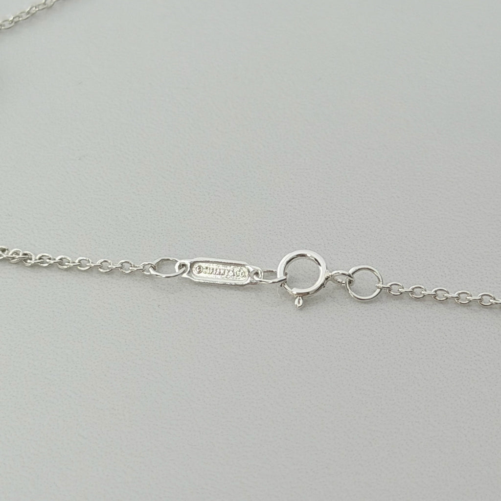 Tiffany & Co. Elsa Peretti Spain Sterling Silver 925 Small Open Heart Pendant Necklace 18 Inches