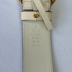 Gucci GG Marmont 24k Gold Buckle Cream Leather Belt 4cm 85cm 34” 400593