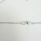 Gucci Heart Butterfly Charm Sterling Silver 925 Women's Necklace 17.5-19” With Packaging