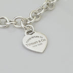 Authentic Tiffany & Co. Sterling Silver 925 Medium Heart Pendant Choker Necklace With Pouch 15 inches