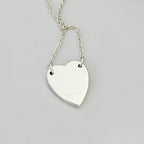 Authentic Gucci Heart Trademark Pendant Sterling Silver 925 Women’s Necklace 48cm With Packaging