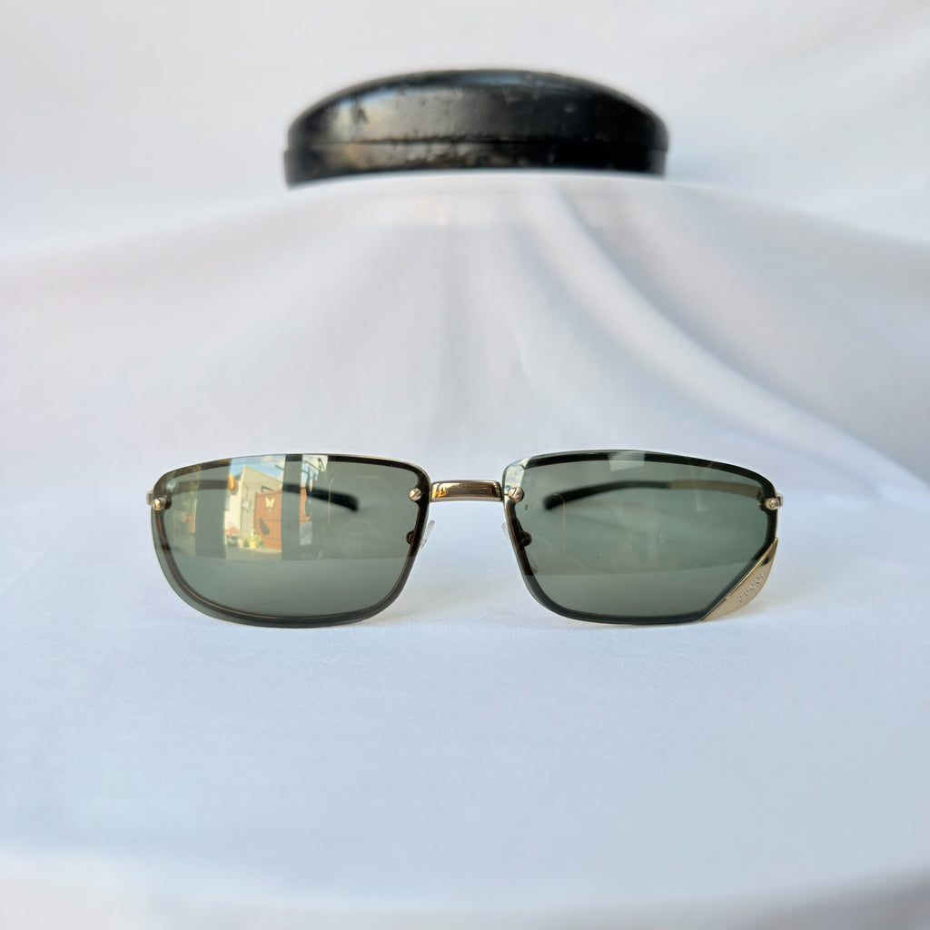 Vintage Y2K Gucci GG 1691/S Polarised UV400 Rectangular Green/Gold Sunglasses With Case