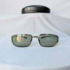 Vintage Y2K Gucci GG 1691/S Polarised UV400 Rectangular Green/Gold Sunglasses With Case