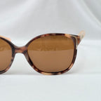 Prada Cat Eye Square Metal Corners Women's Sunglasses Pink Tortoiseshell SPR 01O polarised