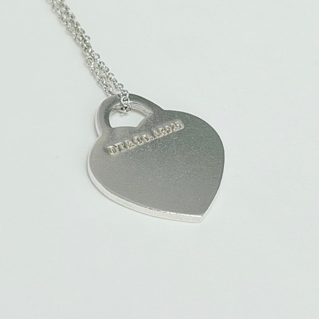 Authentic Tiffany & Co. Return to Tiffany Small Heart Women's Necklace 925 Sterling Silver 16.5 inches