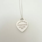 Tiffany & Co. Return to Tiffany Medium Heart Women's Necklace 925 Sterling Silver 18 inches