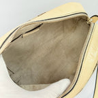 Authentic Gucci GG Bree Cream Leather Brown Canvas Crossbody Women's Bag With Dust bag