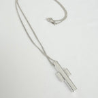 Gucci Vintage Unisex Asymmetric Cross Abstract Pendant Sterling Silver 925 Necklace 18 Inches With Packaging