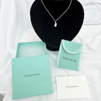Tiffany & Co. Elsa Peretti 925 Sterling Silver Standard/Medium Teardrop Pendant Necklace With Packaging