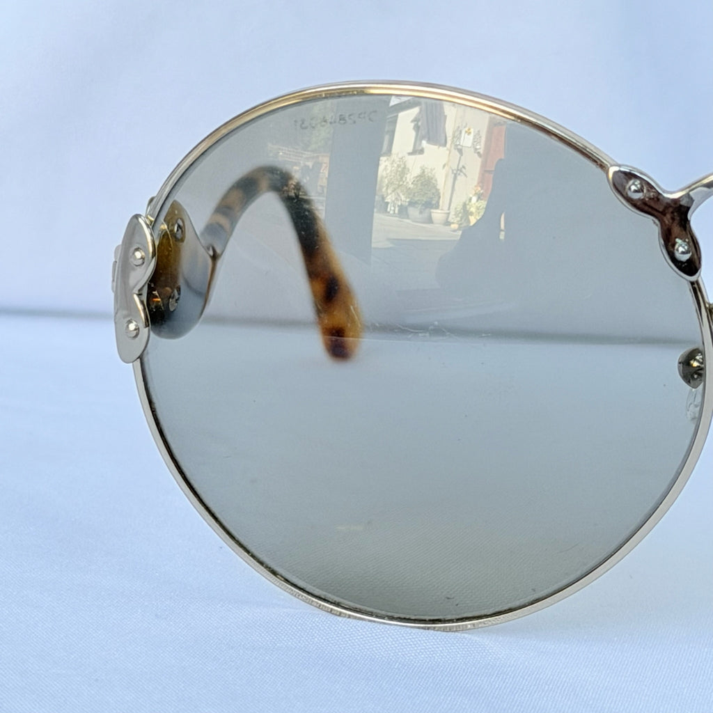 Prada Retro 70’s Style Round Oval Brown Tortoiseshell Sunglasses PR 55TS