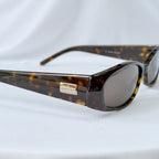 Vintage Gucci GG 2451/S Brown Tortoiseshell Silver Retro Skinny Unisex Sunglasses