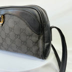Vintage Gucci Black GG Monogram Canvas/Leather Small Crossbody Handbag