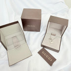 Gucci Heart Butterfly Charm Sterling Silver 925 Women's Necklace 17.5-19” With Packaging