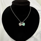 Tiffany & Co. Return to Mini Double Blue Heart Women's Necklace 19 Inches Sterling Silver 925