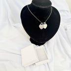 Tiffany & Co. Return to Small Double Blue Heart Women's Necklace 18 Inches Sterling Silver 925