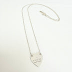 Gucci Heart Trademark Pendant Sterling Silver 925 Women’s Necklace 48cm With Packaging
