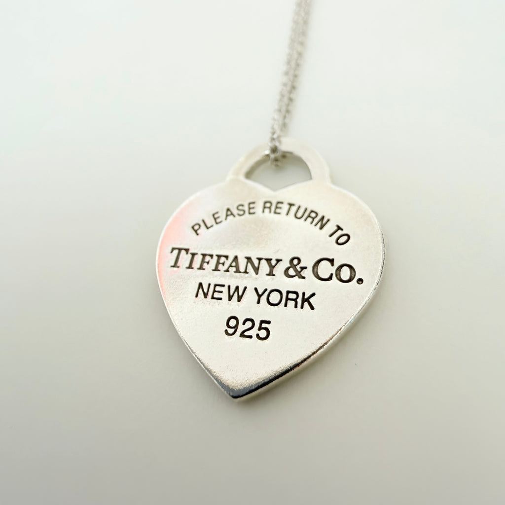 Tiffany & Co. Return to Tiffany Small Heart Women's Necklace 925 Sterling Silver 17.5 Inches