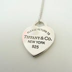 Tiffany & Co. Return to Tiffany Small Heart Women's Necklace 925 Sterling Silver 17.5 Inches