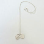 Tiffany & Co. Mini Double Silver 925 Heart Pendant Women's Necklace 16 inches
