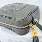 Gucci Black Grained Leather Soho Disco Small Women’s Crossbody Shoulder Handbag. Repaired
