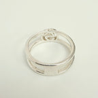 Gucci Interlocking Cut Out GG Double Band 6mm Silver Women's unisex Size 11, UK K1/2, EU 51