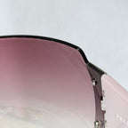 Vintage Prada Y2K Lilac Purple Silver Frameless Wrap Sunshield Oversized Sunglasses SPR 041