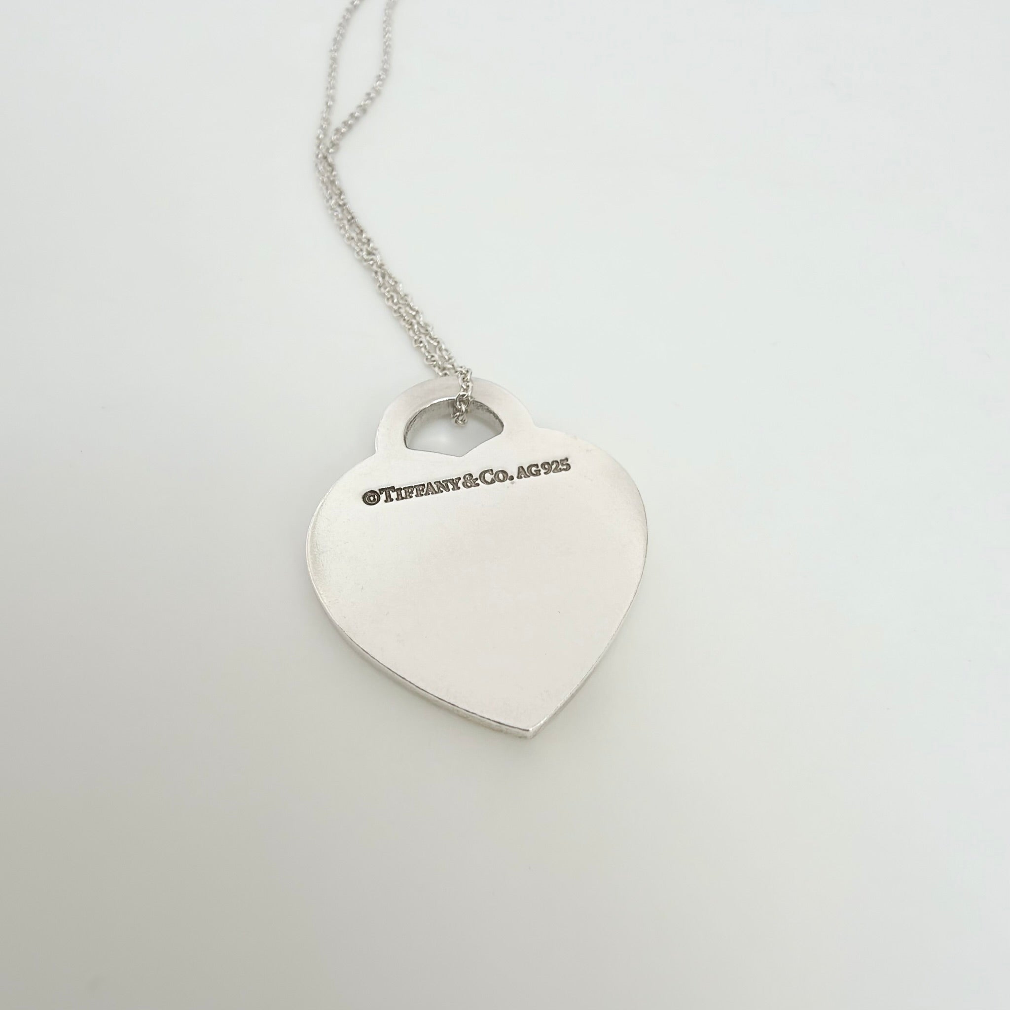 Tiffany & Co. Return to Tiffany Medium Heart Women's Necklace 925 Sterling Silver 18 inches
