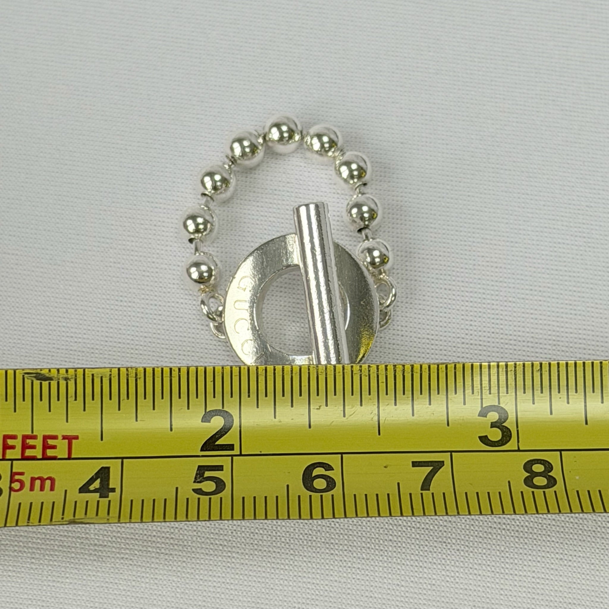 Authentic Gucci Vintage Hoop Boule Sterling Silver 925 Women’s Ring Size 16, UK P, EU 56