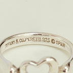 Authentic Tiffany & Co. Elsa Peretti Open Heart Sterling Silver 925 Ring Size 6.5, Uk M, EU 52.5