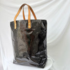 Louis Vuitton Vernis Patent Leather Black Reade MM Tote Bag Redyed Restored