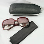 Vintage Gucci GG 3006/S "Queen Bow" Buckle Oversized Butterfly Burgundy sunglasses