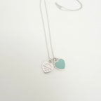 Tiffany & Co. Return to Mini Double Blue Heart Women's Necklace 19 Inches Sterling Silver 925