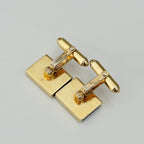Authentic Christian Dior Vintage Rectangular Gold Tone Black Onyx Cuff Links