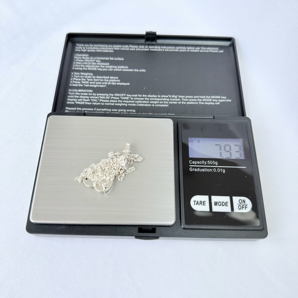 Authentic Gucci Heart Trademark Pendant Sterling Silver 925 Women’s Necklace 48cm With Packaging