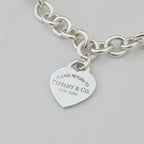 Authentic Tiffany & Co. Sterling Silver 925 Medium Heart Pendant Choker Necklace With Pouch 15 inches