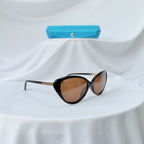 Vintage Dior Cat Eye Brown Geometric Gold diamanté Polarised UV400 Sunglasses