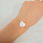 Tiffany & Co. Double Chain Heart Charm Return to Tiffany Bracelet 925 Silver 6.5” With Packaging