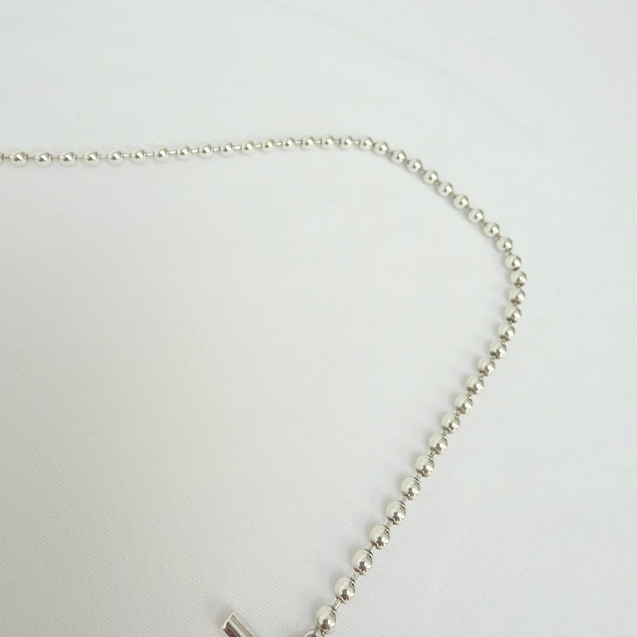 Gucci Heart Boule Popcorn Necklace Choker T Bar Toggle Fastening Sterling Silver 925 Women's 16 Inches