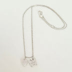Gucci Heart Butterfly Charm Sterling Silver 925 Women's Necklace 17.5-19” With Packaging
