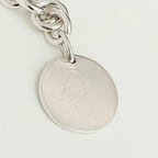 Authentic Tiffany & Co. Sterling Silver 925 Chunky Chain Large Round Tag Disc Bracelet 7.5 Inches With Packaging