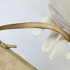 Vintage Y2k Gucci Beige GG Monogram Canvas Small Boat Pochette Shoulder Handbag