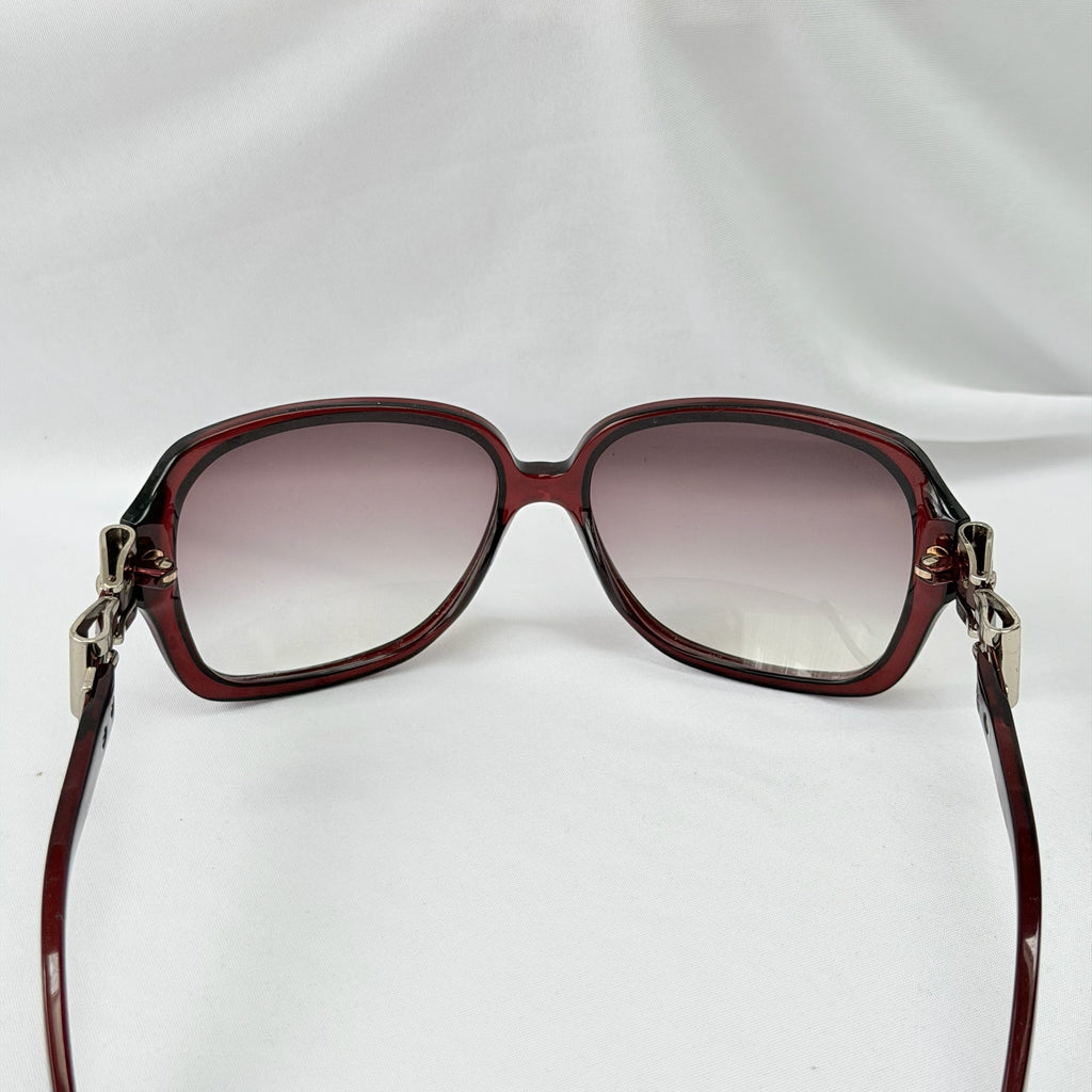 Vintage Gucci GG 3006/S "Queen Bow" Buckle Oversized Butterfly Burgundy sunglasses